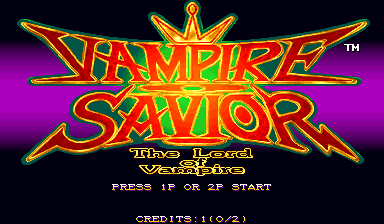 Vampire Savior: The Lord of Vampire (Euro 970519) Title Screen